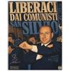Generico Quadro su Tela Pop 'SILVIO BERLUSCONI PREMIER #9'' - Stampa XL Minimalista Bianco/Nero con Accenti Azzurri - Arredo Murale Luxury Statement per Appartamento Moderno IDEA REGALO Adulto