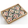 OnlyWow© Vassoio Con Manici Vassoi Di Legno Quercia Per Caffe Resistente Al | 50x35 cm - Rettangolare - Calore Tray Decorativo Servitore Cucina Decorazione - Piastrelle - Spagnolo - Vintage