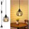 ZMH Lampada a Sospensione Vintage: 1 Luce Nero, Stile Industriale Retro, | Cavo 4,5M con Spina e Interruttore, Attacco E27 - Ideale per Soggiorno, Cucina, Camera da Letto