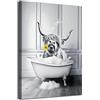 MKHFUW Murale scozzese con mucca in bianco e nero, cottage, decorazione da parete, in bagno, senza cornice, 30 x 40 cm