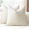 JOTOM Set di 2 Fodere Cuscini 45x45 cm Morbida Ciniglia Fodere decorative Fodere per Cuscini 18x18 Pollici Copricuscini Solidi per Divano Divano Soggiorno Letto Home Decor (Bianco Crema)