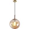 LFsem Lampade a sospensione a globo in vetro ambrato Lampada a sospensione a sospensione a sfera in vetro da 20 cm per isola cucina (ambra)