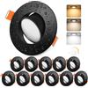 YindaLux Faretti LED da Incasso per Cartongesso, 3000K Caldo 4000K Neutro 6000K Freddo Faretti da Incasso, Dimmerabile, 5W 500LM IP44 AC 220-240V, Diametro Foro Ø68-80mm, Nero, Set di 12