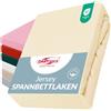 Darymex Lenzuolo con Angoli - 80 x 160 cm - Lenzuolo Elasticizzato in Jersey per Letto Singolo Bambini - Cotone - per Materassi fino a 20 cm - Crema