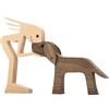 Zyqixluk Sculture di Statue del Cane in Legno Decorazione per La Casa, Sculture per Animali Domestici in Legno, Decorazione in Legno Fatte A Mano, Cucciolo Carino E Statue di Statue Sculture,A2