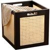 MumaHome Cesto Portatutto in Bambù Impilabile Scatola Organizer (Nero, Grande) | Cestino portaoggetti autoportante|Contenitore salvaspazio per armadio cucina bagno soggiorno|3 misure