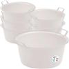 SICIGNANO CASALINGHI Sicignano | Set 6 Bacinelle Tonde in Polietilene - Idonea al Contatto Alimentare - Multiuso per Cucina Lavanderia Giardinaggio Pulizie Domestiche - Resistente e Leggera, (Neutro, Ø 35x17 cm)
