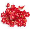 Whakano 50 pezzi fiori artificiali di ciliegio con 2,5 cm di diametro, fiori artificiali, mini fiori di seta, per fai da te, matrimoni, bouquet, casa, decorazione da tavolo, rosso