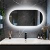 Olyvren Miroir de salle de bains ovale avec éclairage LED, 50 × 100 cm | Specchio cosmetico con retroilluminazione, 3 temperature di colore, antiappannamento, luminosità regolabile, IP56