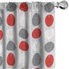 ABAKUHAUS Mezzo secolo Tenda a Pannello Set di 2, geometrico Spotty, Trattamento della Finestra per Stanza e Camera da Letto, 2 pezzi 75 cm x 175 cm, Bianco Grigio Rosso