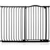 Safetots Cancelletto di Sicurezza Extra Alto con Parte Superiore Incurvata, 125cm - 134cm, Nero Opaco, Extra Alto con 100cm di Altezza, Montaggio a Pressione per Scale, Barriera di Sicurezza