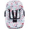 JYOKO KIDS Fodera copri seggiolino auto in cotone Compatibile con Pég Perego Primo Viaggio, Uppababy Mesa GO (DINO PARTY)