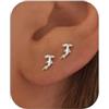 PRTGL Orecchini a Bottone Flat Back - Placcati in Oro 14K o Oro Bianco, Orecchini Stud con Chiusura Piatta da Donna