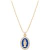 AMEN Gioielli, Collana con Medaglia Miraocolosa Smaltata Blu, Collana Donna Argento 925 Dorata, Zirconi Bianchi, Regalo Donna