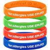 Medical ID Me Allergies USE EPIPEN - Braccialetto per sensibilizzazione alle allergie, per bambini e adulti, confezione da 4