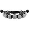 Bling Jewelry Nero Bianco Oro Tono Perla Pave Crystal Ball Shamballa Ispirato Bracciale Per Le Donne Per Gli Uomini Corda Regolabile 12Mm