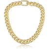 GoldChic Collana a maglia barbazzale da donna e uomo, collana cubana, spessa in oro, catena in alluminio, lunghezza 45/50/55 cm, larghezza 13/16/23 mm