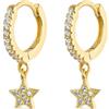 Jenosy Orecchini da donna in oro con perle delicate, orecchini da donna con cartilagine, orecchini ipoallergenici, placcati in oro 18 carati, gioielli alla moda per donne e ragazze