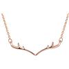 Unendlich U Infinito U corno di cervo corna Donna Ragazza Collana in argento Sterling 925 Ciondolo Collana Regolabile con Ciondolo, Rose Gold