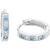 Amor Orecchini a cerchio per bambine in argento Sterling 925, con zirconi sintetici, forniti in una confezione regalo per gioielli