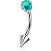 Agrewd Opal Rook Piercing Gioielli 16G Sopracciglio Bar Verticale Labret Labret Labbra Orecchino Piercing Piercing Curvo Barbell Filettato Internamente Daith Trago Helix Bar per Donne 6 8 mm
