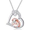 JERWLI Collana animale in argento sterling 925 carino porcellino d'India/scoiattolo/rana/cavallo/pinguino ciondolo cuore collana regalo per le donne, 21 mm hoch, Argento sterling