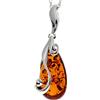 SilverAmber Jewellery Ciondolo moderno senza catena in vera ambra baltica e argento sterling - GL2022