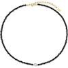 COAI Collana da Donna con Perline di Tormalina Nera e Pietre Naturali, Collana Fina Stile Minimalista da Donna Leggera per l'Estate