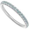 Vagmine Jewel Anello A Fascia Eternità In Argento Sterling Con Pietra Preziosa Acquamarina Naturale Di Forma Rotonda In Argento Sterling 925