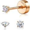 SLLAISS Orecchini Moissanite Uomo Argento 925 Punto Luce con Diamante | Moissanite D Color VVS1 Piercing Trago Helix Piercings Orecchini Donna Argento/Or/Oro Rosa Ipoallergenici Oro 16k 2-7.5mm