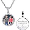 MeMeDIY Personalizzata Ciondolo Collana Commemorativa per Uomo/Donna Collana con Foto Personalizzata a Forma Rotonda/a Forma di Cuore Incisione di Immagine/Testo/Nome/Data