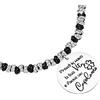 Beloved Bracciale da donna, braccialetto in acciaio emozionale con nodini - frasi, pensieri, parole con charms - ciondolo pendente - misura regolabile - incisione