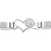Quiges - Modulo Charm Link in stile italiano da 9 mm Cuore di zircone per bracciali in stile Italian Links