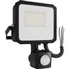 Faro LED 20W IP65 Nero con Sensore di Movimento e OSRAM chip LED Colore Bianco Caldo 3.000K