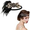KOQAIIZ Fascia Charleston Anni 20 con Piume di Pavone, Fascia Capelli Donna Anni 20, Accessori Anni 20 Donna Gatsby