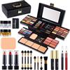 MORNECA Kit di trucco professionale da donna, kit completo con specchio, 58 colori, set regalo per ragazze incluso ombretto, cipria compatta, fard, rossetto, matita per sopracciglia, gel Gitter, eyeliner
