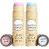 Aloha Care Aloha Sun Stick SPF 50+ | Crema (stick) solare viso minerale colorata per il surf | Tubo di carta ecologico (2-pack (blu + pink))