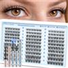 Obeyalash Set di extension per ciglia Wispy Lash Cluster-ZH16 | C Curl - Set di extension per ciglia naturali, 8-14 mm, per fai da te, a casa