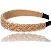 Bottega della Principessa Cerchietto Donna Elegante per Cerimonia ed Eventi importanti, con astuccio in Organza (Oro Champagne, Modello2)
