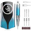 Wisada Lime à Ongles Électrique Portable avec Batterie 3600mAh, 6 Embouts et Écran LCD, Rechargeable USB, 6 Vitesses, Design Ergonomique pour Manucure Professionnelle et Soins des Ongles (Bleu)