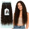 Ser Mulher Extension Capelli con Clip Beach Wave, Leggere e Setose, Natural Look, 228gr - Texture Mosse in Fibra con Clips per Volume e Lunghezza, Facili da Applicare, 7 x 60cm MARI (Natural Brown)
