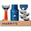 Harry's Set per la Rasatura a Umido, Manico di Colore Arancione | Rasoio Truman con 4 Lamette di Ricambio, Gel da Barba, Protezione Lama e Lame Sviluppate in Germania con 5 Lame Ciascuna