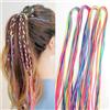 Mioaoa 32 corde colorate per trecce, colori sfumati, nastri arcobaleno per trecce, accessori per donne e ragazze, elastici