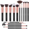 EmaxDesign Pennelli Make Up EmaxDesign 17 pezzi Set di pennelli per trucco Fondotinta Cipria Crème Liquido Professionali Pennelli per volto ombretti e sopracciglio (Oro Rosa)