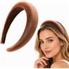 Traziewell Fasce per capelli per donne e ragazze, in velluto, larghe, imbottite, colore marrone, H60147
