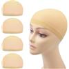 YTBYT 4 copri-parrucca in nylon elasticizzato, per donne e uomini (nylon Wig Cap, beige)
