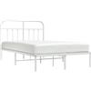 vidaXL Struttura letto con testiera in metallo bianco 120x190 cm