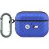 BMW Custodia per AirPods Pro 3, logo in metallo blu effetto carbonio BMW M