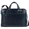 PIQUADRO Borsa porta pc 14 personalizzabile | Blue Square, Cinturino regolabile, Scomparti organizzati, Ufficio, Elegante e Professionale, Business