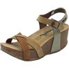 BioNatura 24 Fregene Imb Multi Tortora Sandali Donna Pelle ingrassata Marrone Beige Zeppa Alta
